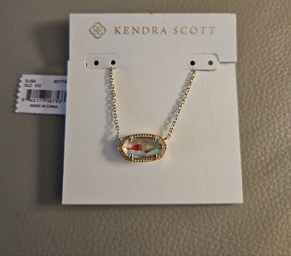 Kendra Scott Gold and Blue Necklace with Chic Pendant